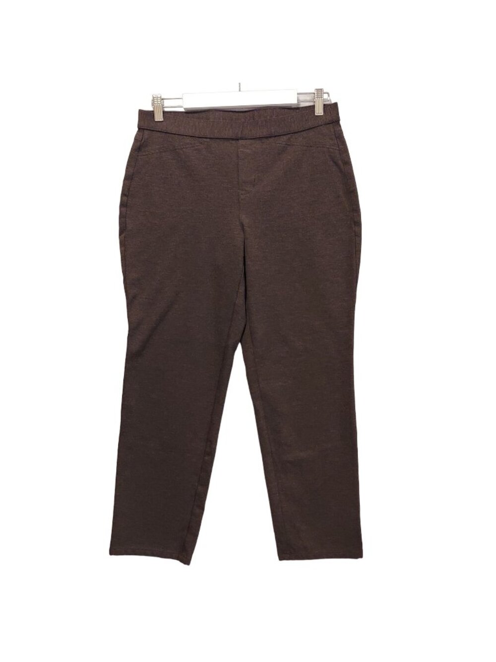 j. jill pants womens M Brown thick Ponte Knit Ankle pull on career preppy comfy